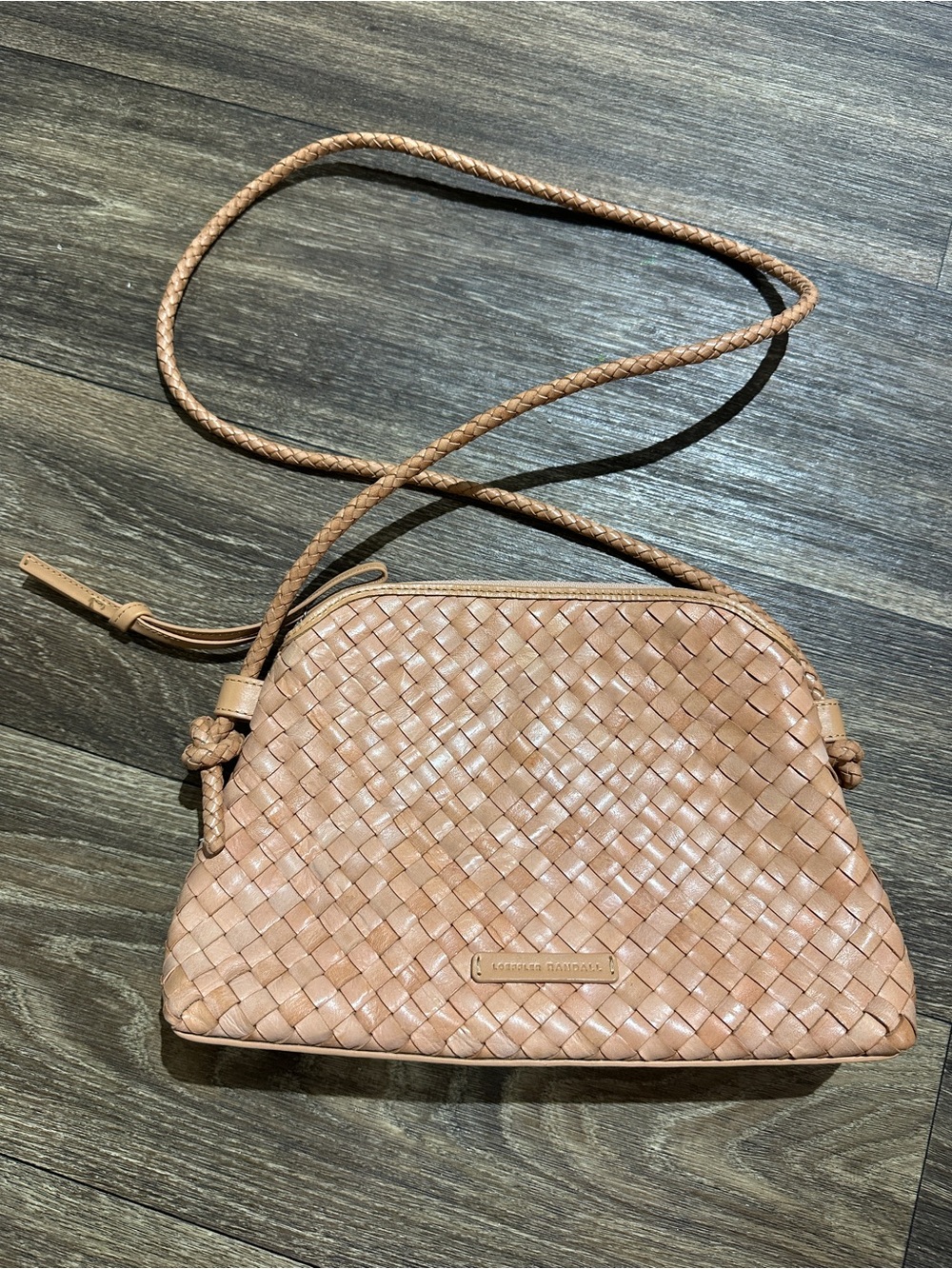 Loeffler Randall Mallory Woven Crossbody Bag in Desert Sand